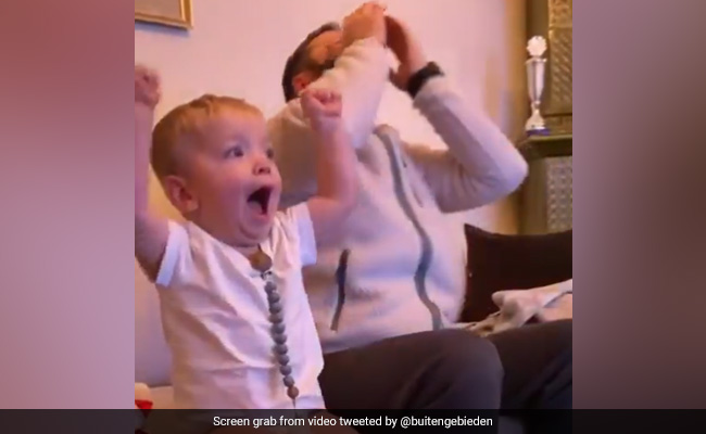 Video: Boy Imitates His Father While Watching Football Match, His Cute Reactions Go Viral