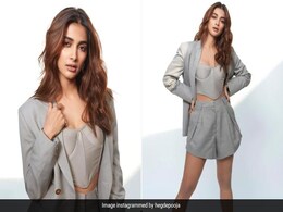 Pooja Hegde's Short Pantsuit Is 50 Shades Of Grey And Gorgeous Pooja Hegde's Short Pantsuit Is 50 Shades Of Grey And Gorgeous