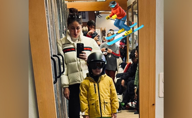 Kareena Kapoor And Son Taimur Are "Here For The Look" As They Get Ready For Skiing
