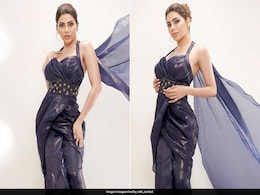 Nikki Tamboli's Deep Blue <i>Saree</i> Gown Is Perfect For Your Next Cocktail Party Nikki Tamboli's Deep Blue <i>Saree</i> Gown Is Perfect For Your Next Cocktail Party