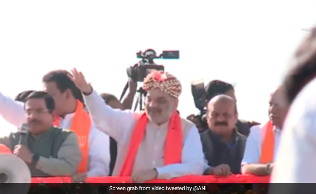 Watch: Amit Shah Holds Roadshow In Karnataka Ahead Of Polls