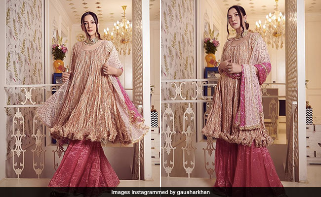 Gauahar Khan Is A Regal Picture Of Festive Grace In A <i>Sharara</i>