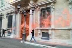 Climate Activists Spray Paint Italian Parliament Climate Activists Spray Paint Italian Parliament