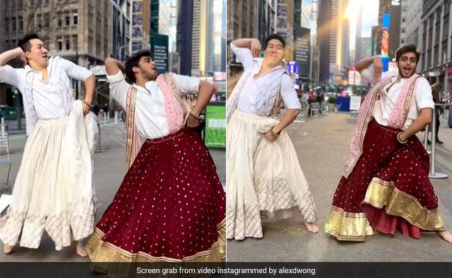 Viral Video: Canadian Dancer Joins Indian YouTuber To Recreate <i>'Dola Re Dola'</i> In <i>Lehengas</i> On New York Street