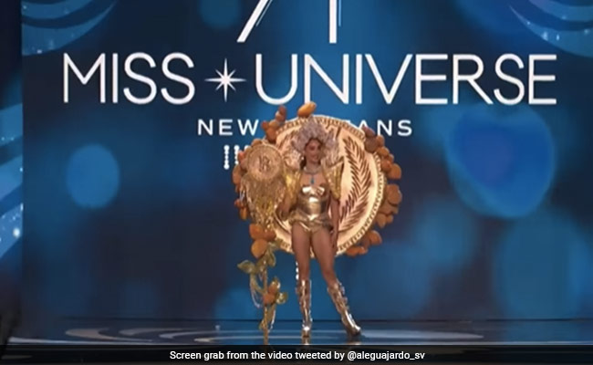 Watch: Miss Universe El Salvador Alejandra Guajardo Walks The Ramp In Bitcoin-Inspired Costume