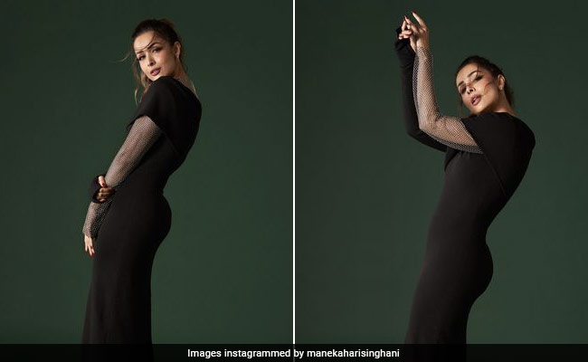 Malaika Arora's Sleek Black Midi Dress Is One Big Hot Stylish 'Mesh'