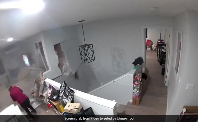 Video: Giant Boulder Smashes Through A House In US, Narrowly Misses Woman