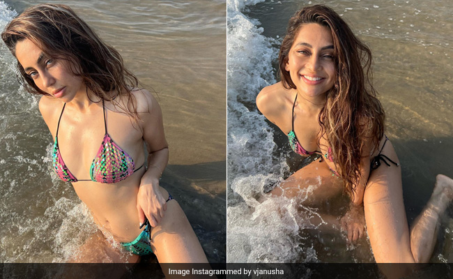 Anusha Dandekar In A Sequin Swimsuit Is The Most Stylish "Beach Baby Forever"