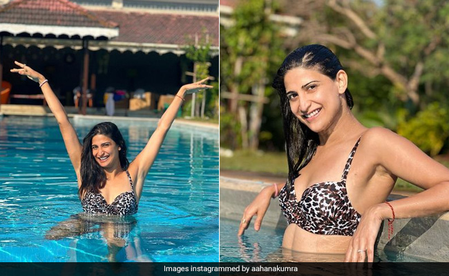 Aahana Kumra Makes A Roaring Start To 2023 In A Leopard Print Swimsuit
