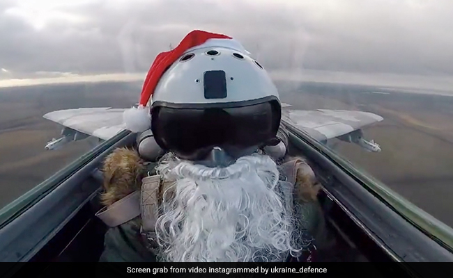Watch: Ukrainian Fighter Pilot Dressed As Santa Fires Missiles At Russian Targets