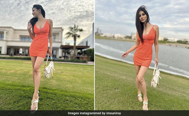 Mouni Roy's Stylish Dubai Holiday Starter Pack Includes This Bright Orange Dress