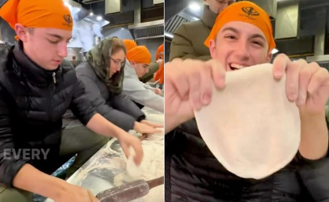 विदेशी शख्स ने परिवार के साथ गुरुद्वारे में बेली रोटियां, लोगों ने कहा- बहुत शानदार हो दोस्त