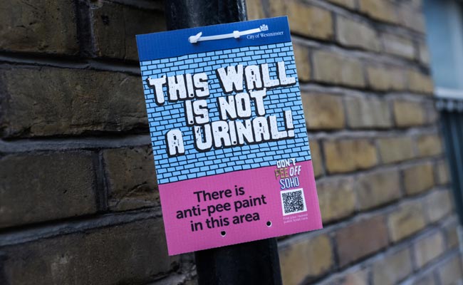 London Walls Get Splash-Back Paint To Deter Public Urination