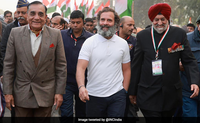 Ex-Army Chief, Veterans March With Rahul Gandhi During 'Bharat Jodo Yatra'