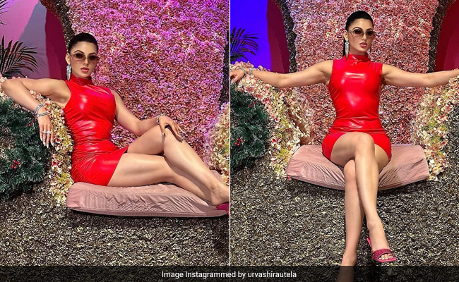 The "Queen Got The Throne" And We Got Urvashi Rautela In A Red Latex Mini Dress