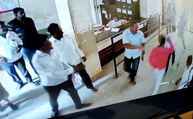 Watch: Daring Attack In Government Office As Machete-Wielding Man Chases Villager In Karnataka