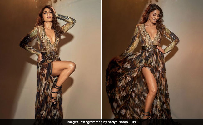 Shriya Saran's Printed Gown Brings 'Maxi'mum Glam To The Red Carpet
