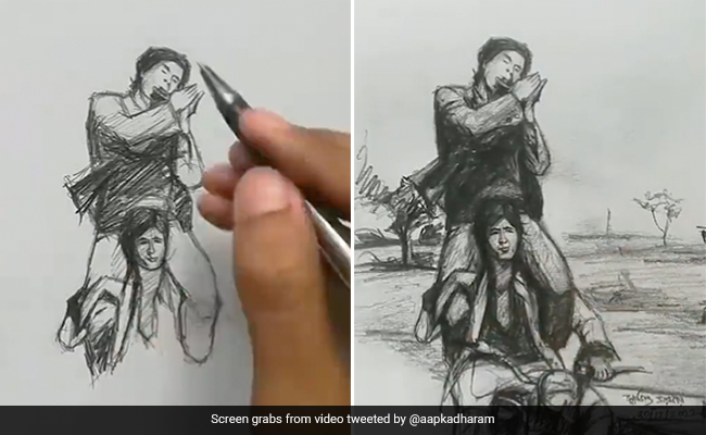 Artist Draws Iconic Bike Scene From <i>'Sholay'</i>, Dharmendra Shares Video