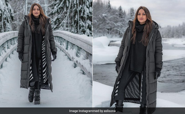 It May Be Snowing In Sonakshi Sinha's Part Of The World, But Her All-Black Winter Look Is Still The Coolest