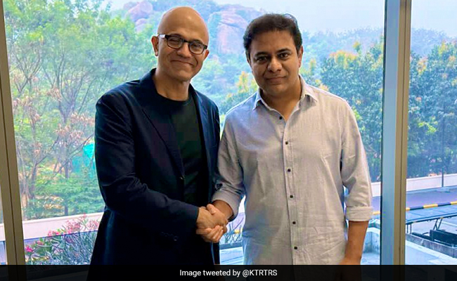 Microsoft Chief Satya Nadella Meets Telangana IT Minister