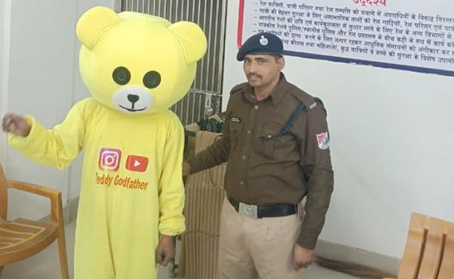 Man Dressed As Teddy Shoots Train Reel For 'Likes', Cops Were Watching
