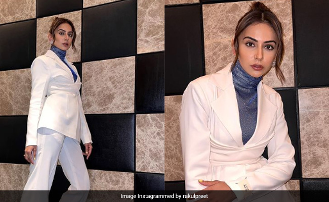 Rakul Preet Singh's Plain White Pantsuit Comes With A Sparkly Surprise