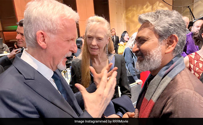 A Blockbuster Caption For When James Cameron Met SS Rajamouli: "<i>AvataRRR</i> Moment"