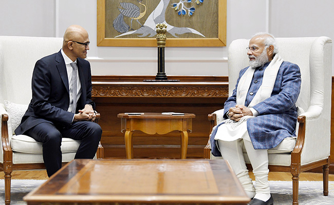 Microsoft CEO Satya Nadella Meets PM Modi, Calls Meeting "Insightful, Inspiring"