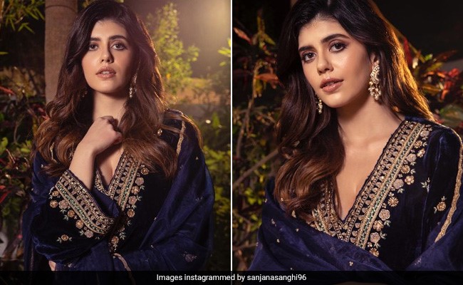 Sanjana Sanghi's Velvet Suit Is A Royal Treat To The Winter Wedding Season