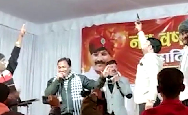 On Camera, Congress MLA Fires Gun In Air. 'Main Hoon Don' Plays On Stage