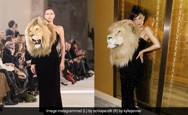 Irina Shayk Took A Wild Walk Down The Schiaparelli Runway And Found Kylie Jenner Roaring Just As Loudly