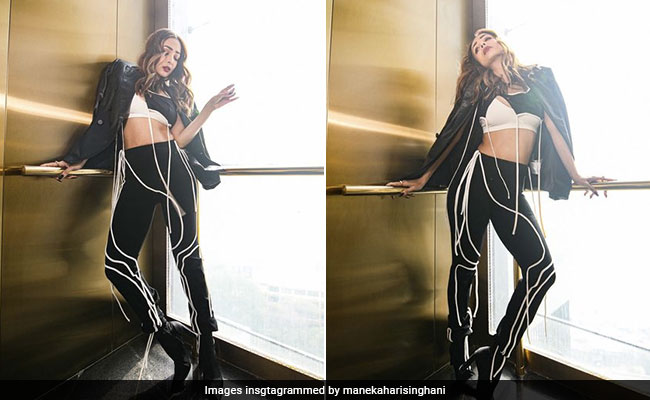 Black And White Doesn't Make Grey, It Makes Malaika Arora's Edgy New Outfit