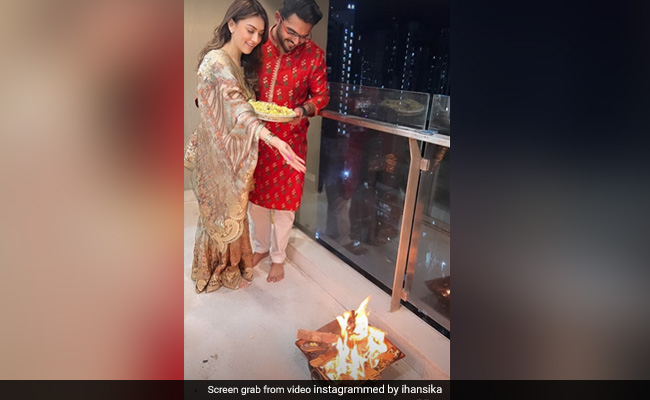 A Very Happy Lohri From Newlyweds Hansika Motwani And Sohael Khaturiya. See Festive Album