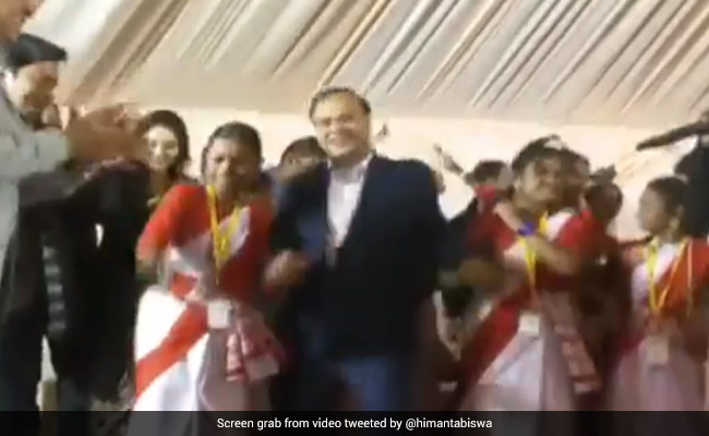 Watch: Assam Chief Minister Himanta Sarma, Wife Dance With Schoolchildren