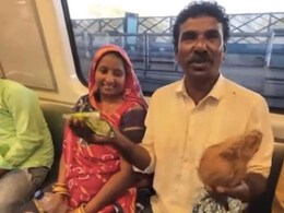 पहली बार मेट्रो में बैठे इस कपल की खुशी का न रहा ठिकाना, पूजा के लिए साथ लाये अगरबत्ती नारियल पहली बार मेट्रो में बैठे इस कपल की खुशी का न रहा ठिकाना, पूजा के लिए साथ लाये अगरबत्ती नारियल