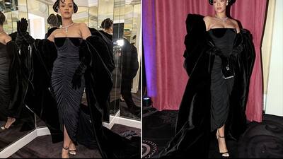 rihanna golden globes 2023 dress Rihanna Stuns in Show-Stopping Gown at 2023 Golden Globes