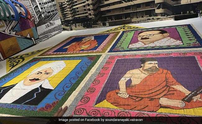 Indian Woman, Daughter's Rangoli Enters Singapore Book Of Records