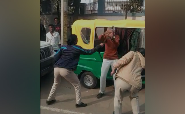 Video: Elderly Teacher Falls From Cycle, Cops Thrash Him For Being Slow
