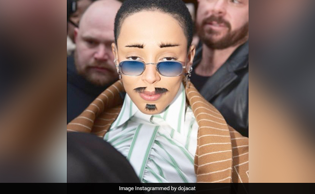 Doja Cat Wears Moustache And Beard Made Of Fake Eyelashes At Paris Fashion Week