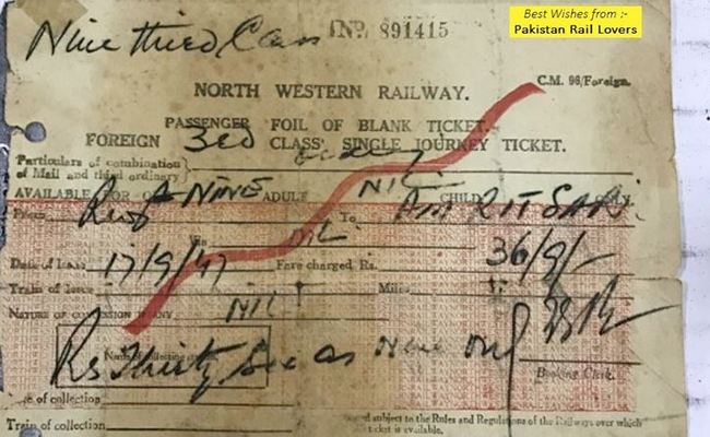 1947 में भारत से पाकिस्तान जाना था इतना सस्ता, देखें इंडियन रेलवे का ये पुराना टिकट