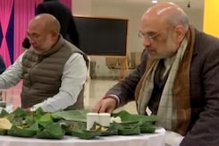 Amit Shah Enjoys Traditional Feast With Manipur Chief Minister Amit Shah Enjoys Traditional Feast With Manipur Chief Minister