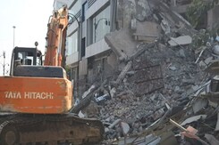 Now, Bulldozers In Rajasthan. Building Linked To Exam Leak Scandal Razed Now, Bulldozers In Rajasthan. Building Linked To Exam Leak Scandal Razed