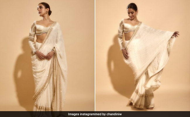 Sanya Malhotra's White And Gold <i>Saree</i> Is Picture Perfect Elegance On A Dull Day