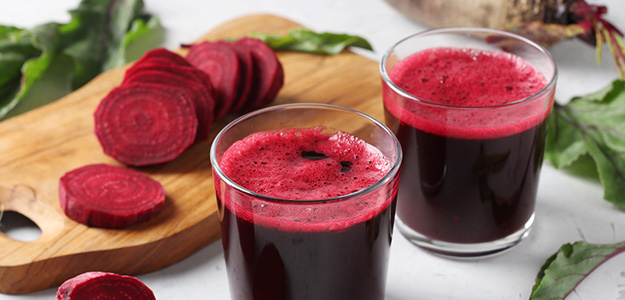 Beetroot juice has a compound that relaxes and dilates blood vessels