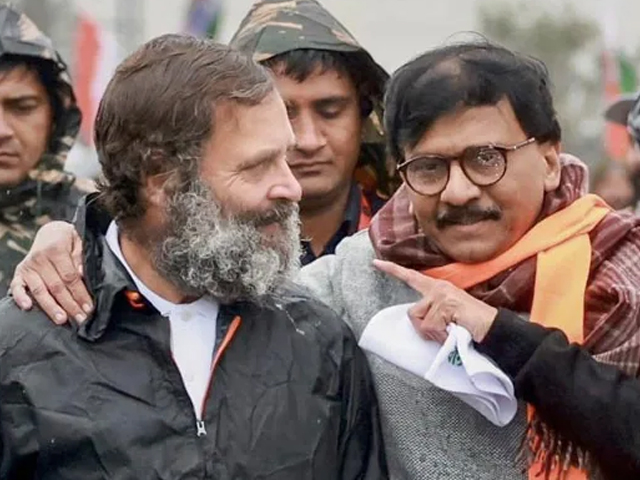 Team Uddhav's Sanjay Raut Joins Rahul Gandhi's Bharat Jodo Yatra In Kashmir