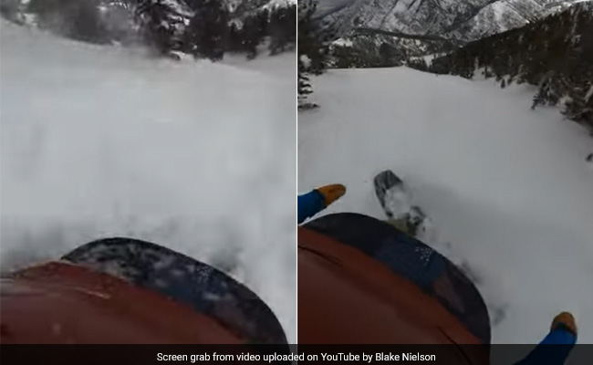 Scary Video Shows Avalanche Sweeping Away A Snowboarder In US