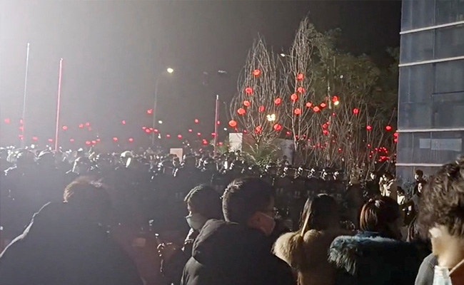 Protestors Clash With Police At Covid Antigen Kit Factory In China