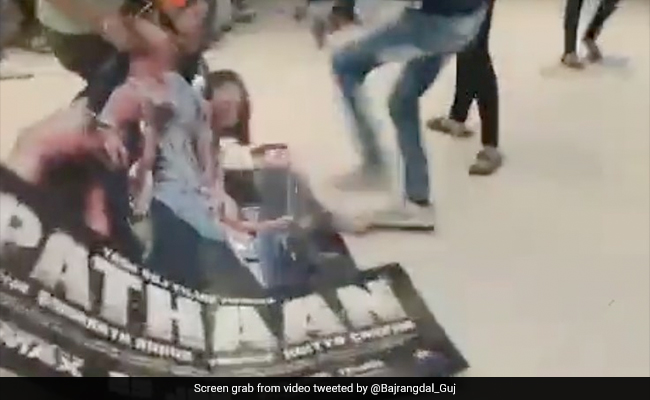 Right-Wing Activists Protest Screening Of "Pathaan" At Gujarat Mall, Tear Posters