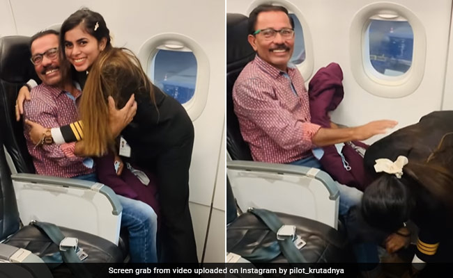 Watch: Pilot Touches Her Father's Feet And Hugs Him Before Takeoff, Wins Hearts