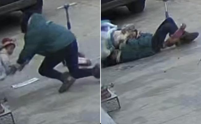 Watch: Woman Makes Incredible Jump To Save Baby Falling Down From Stroller
